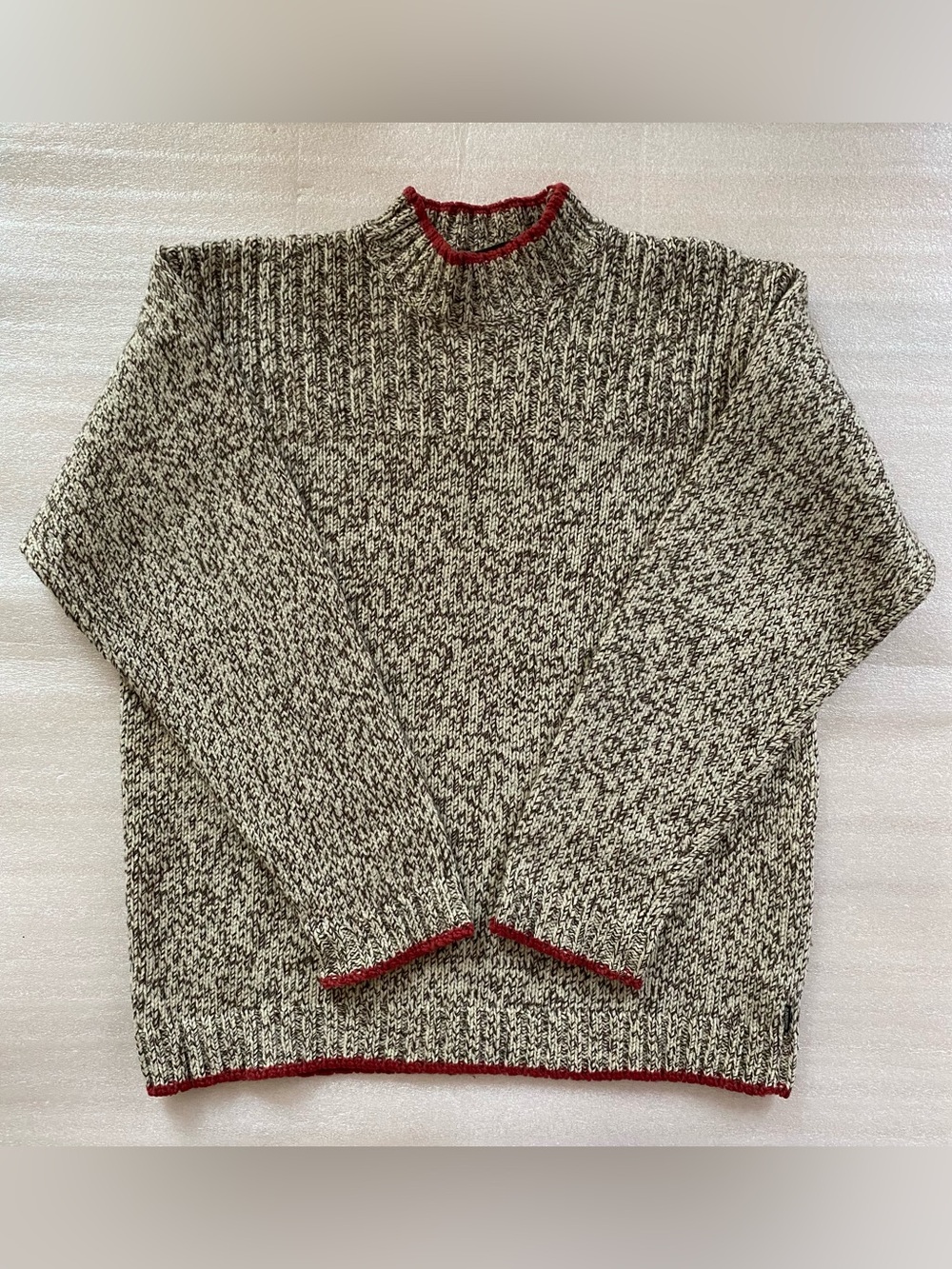 Vintage 2004 Timberland Wool Angora Sweater
Mens XL Brown Mock Neck Knit Heavy